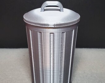 1:12 Dollhouse Miniature Furniture Home Garden Trash Can Garbage Bin Silver 1:12 Dollhouse Miniature Furniture Home Garden Trash Can Garbage Bin Silver
