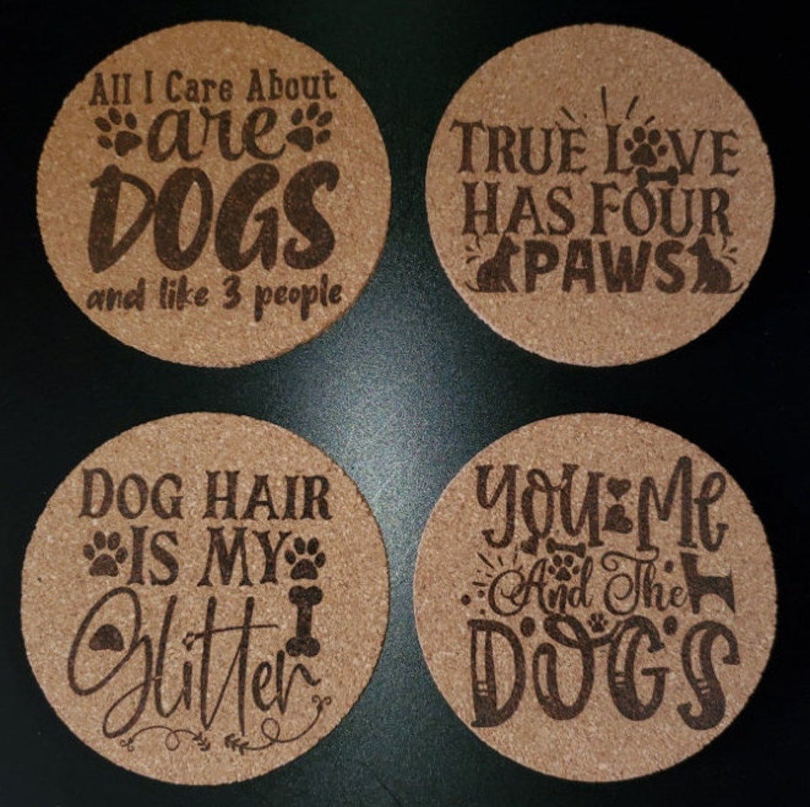 Dog Coasters/Cork/Coaster/Drinks Etsy