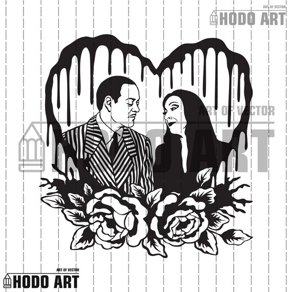 Download Morticia Addams y Gomez Addams SVG PNG Addams Family | Etsy