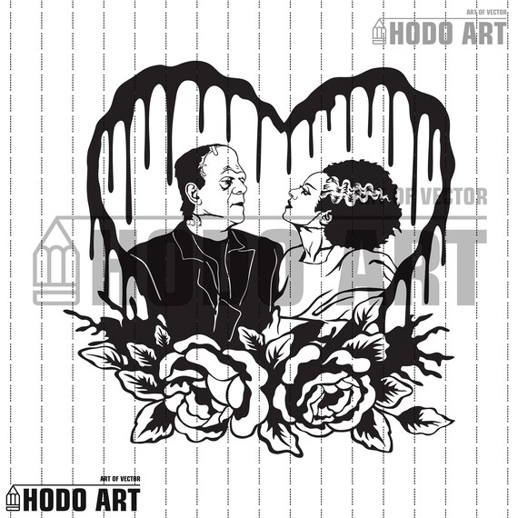Download Frankenstein and Bride SVG PNG Valentine Love Gift Horror | Etsy