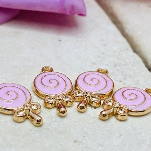 Lollipop Charms -set of 4pcs -9mm x 18mm
