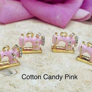 Mini Sewing Machine  ( 4 pcs )  Enamel Finished Charms