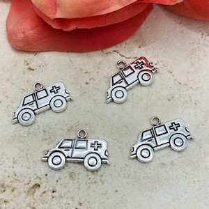 Ambulance Charms (4pcs) 20mm x 10mm