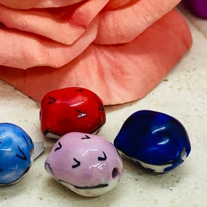 Baby Owls ceramic - set of 4 pcs- 3 Options 15mm x 13mm