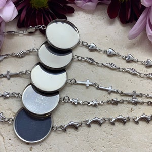 Bezel Bracelets with Cabochons - 20mm (sold individually)