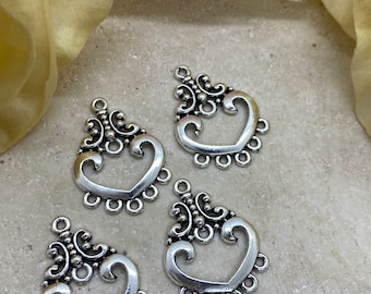 Tibetan Silver Chandelier Earring Component (one pair) #1
