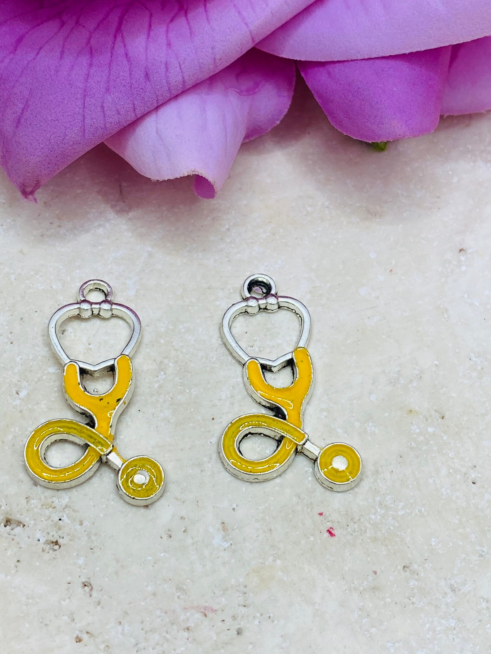 Stethoscope Charms 25mm x 15mm 2pc set Etsy