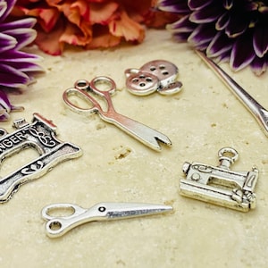 Sewing Charms (set of 6) Antique Silver Tibetan Silver #3