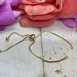 Adjustable Sliding Bracelet with links for charms or focals