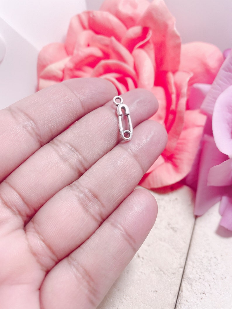 Mini Safety Pin Charms set of 6pcs