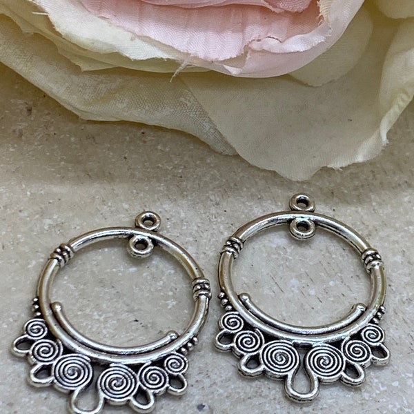 Tibetan Silver Chandelier Earring Component (one pair) #9