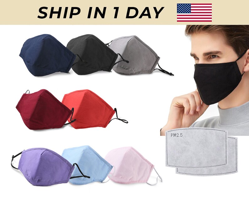 Face Mask With Filter 4 Layer Cotton Face Mask with Filter Etsy