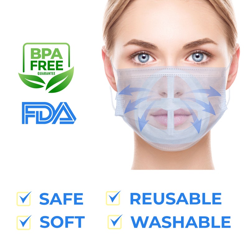 3D Face Mask Bracket Lipstick Protection Cool Mask Bracket ...