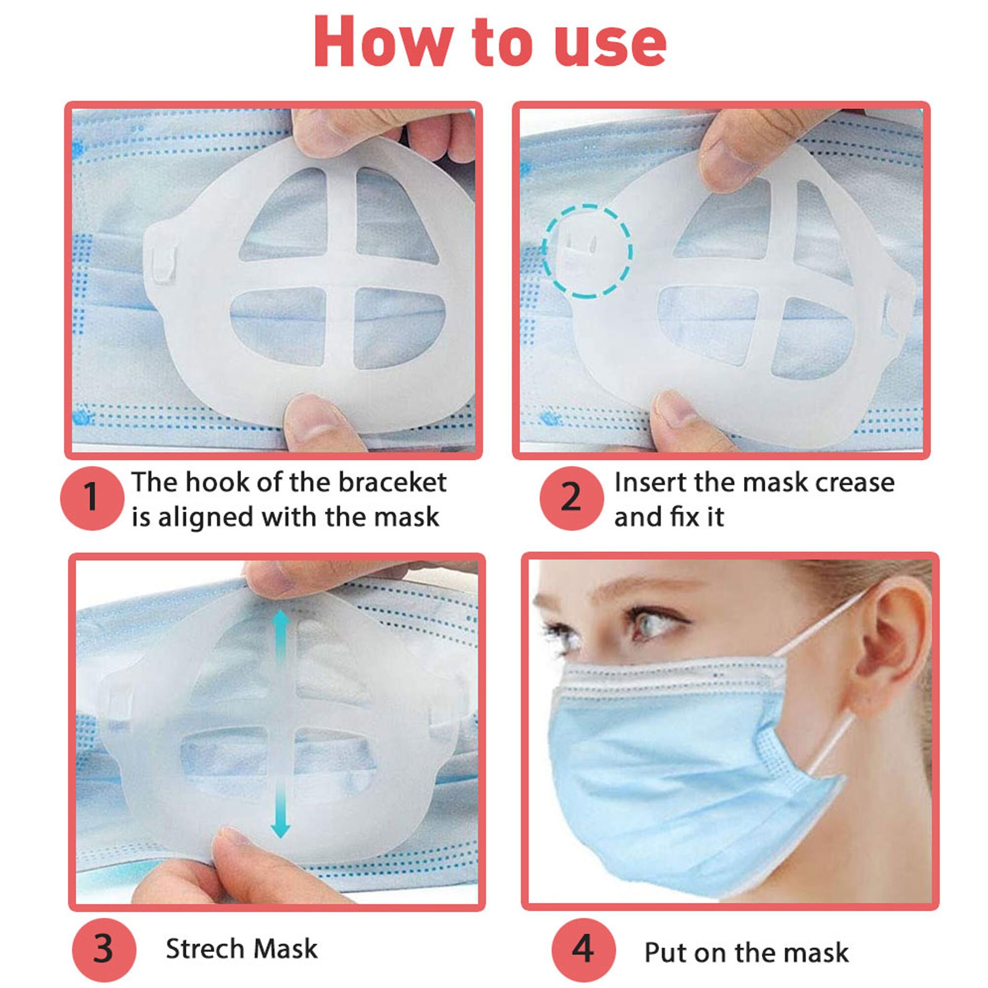 3D Face Mask Bracket Lipstick Protection Cool Mask Bracket for Etsy