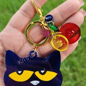 Pete the cat keychain