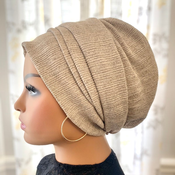 Multi-Way Pull on 2 Piece Tichel Snood Turban Women Cancer| Head Scarf Modern Hijab Shawl | Cap |  Hat | Alopecia Headwear