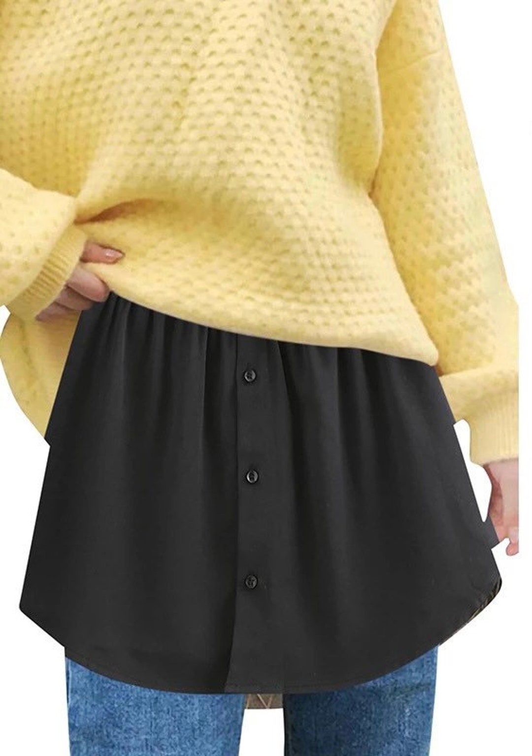 Jupon détachable, rallonge de chemise pour femme irrégulière fausse jupe  queue chemisier ourlet plaid mini jupe rallonge ourlet -  Canada