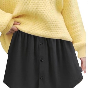 Detachable Underskirt, Shirt Extender for Women Irregular False Skirt Tail Blouse Hem Plaid Mini Skirt Extender Hemline