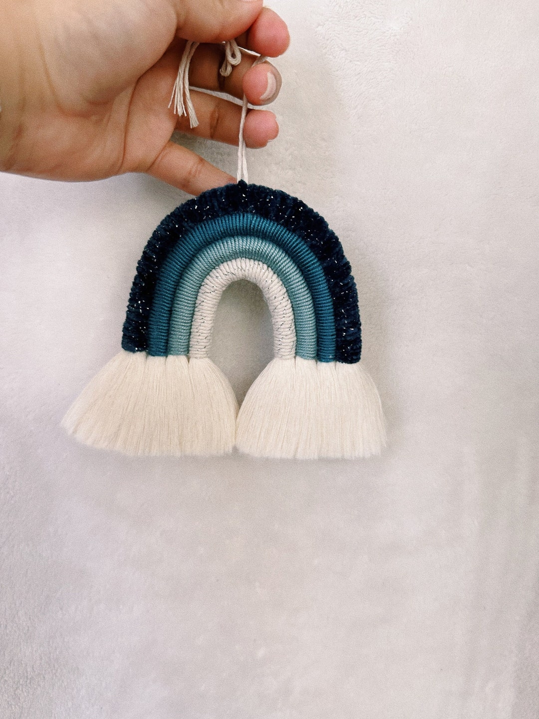 Macrame Rainbow Macrame Rainbow Hanging Car Charm Rainbow Etsy