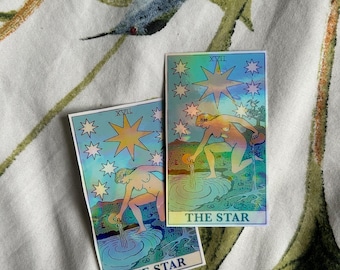 Holographic transparent the star tarot card sticker
