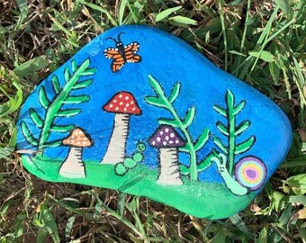 Magical Forest | Hand Painted Rock | Waterproof | Paper Weight |