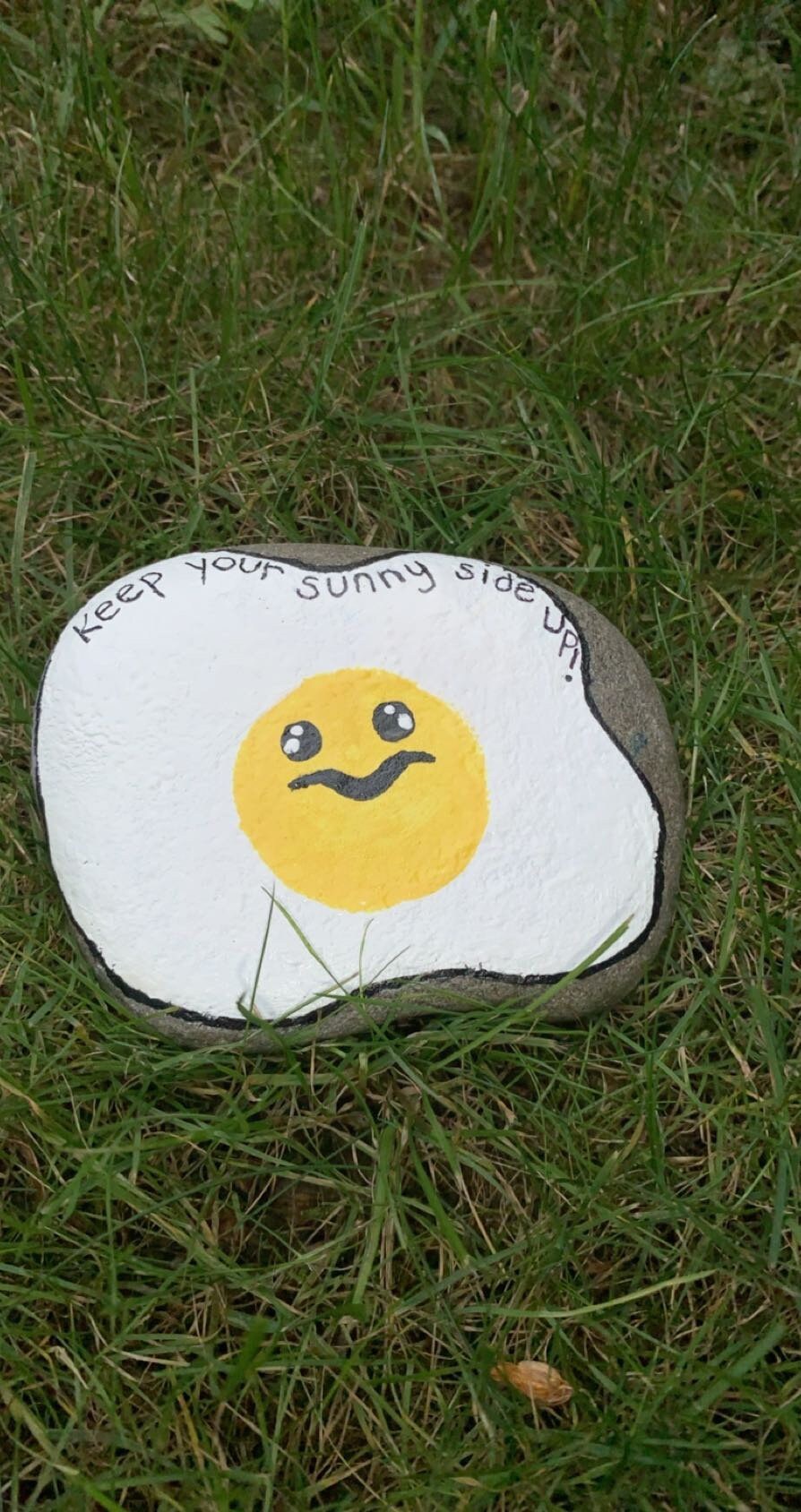 Keep Your Sunny Side Up | Hand Painted Rock | Waterproof |
