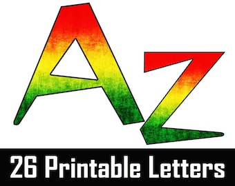 Reggae Rasta Alphabet Letters: Printable DIY Banner (Digital Download)