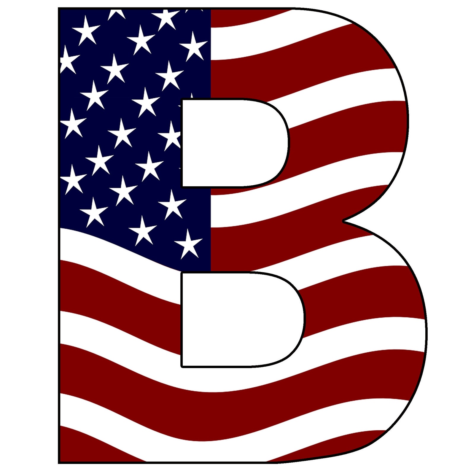 American Flag Alphabet Letters 26 Printable Digital Letters Uppercase
