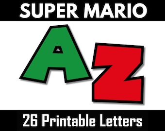 Alfabeto de Super Mario A-Z / Letras PNG imprimibles / Descarga instantánea