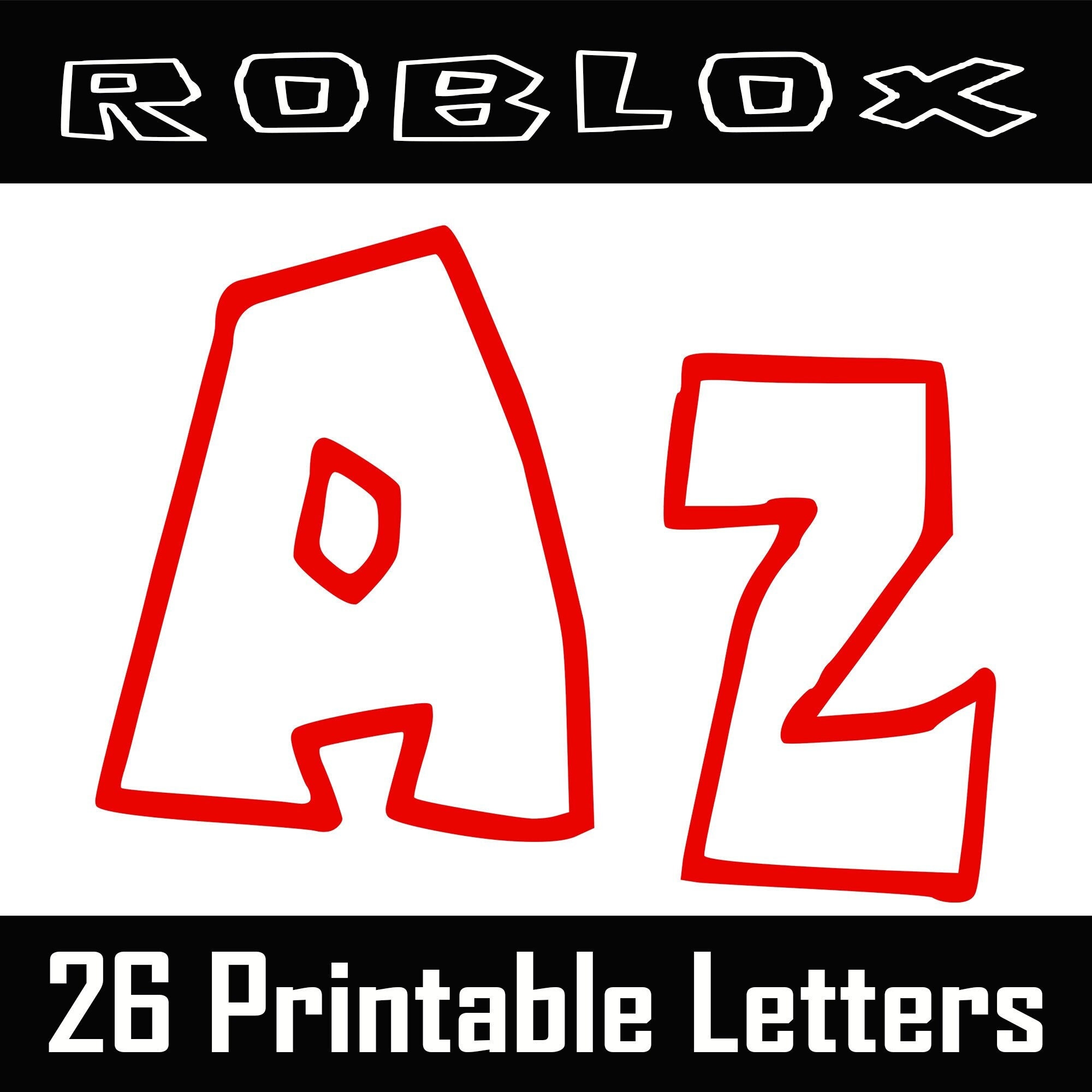 Roblox Letters number symbol character logo SVG digital file Alphabet  Cricut PNG