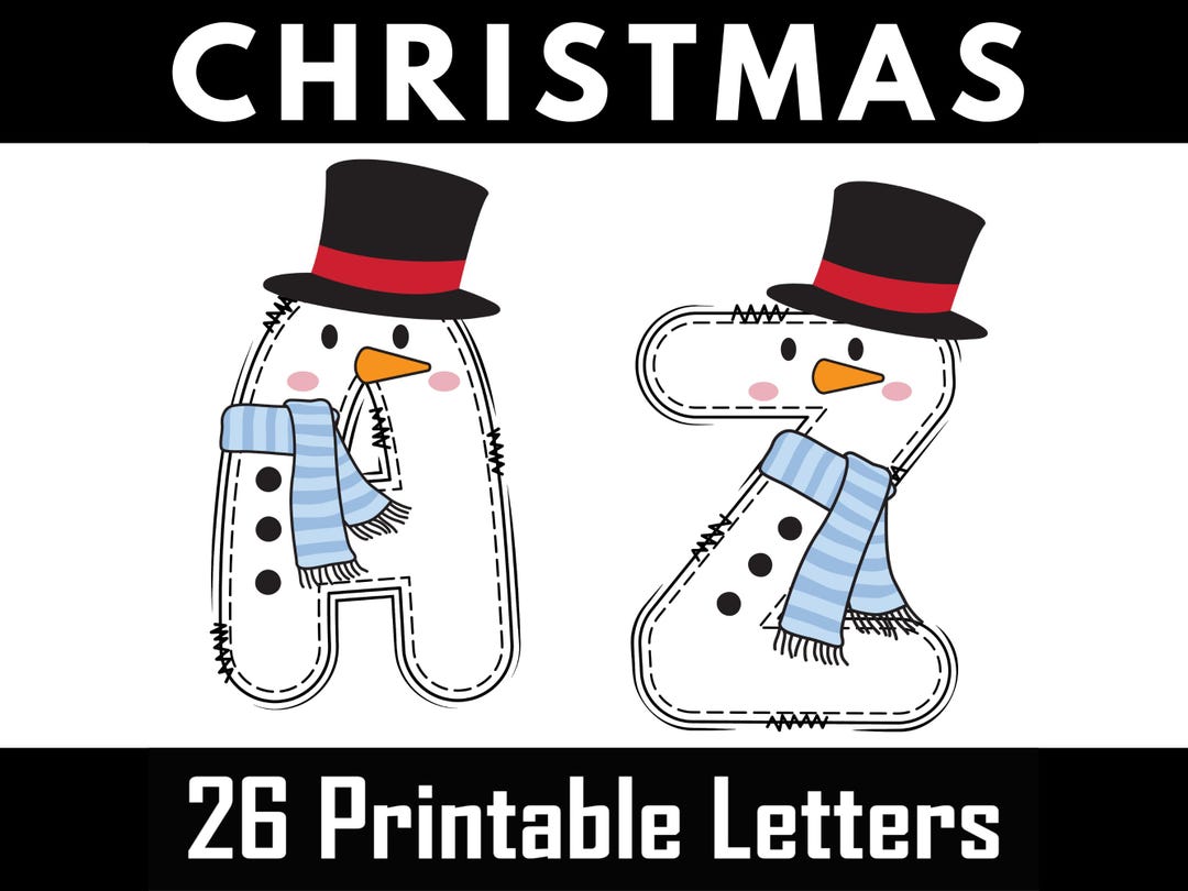 Snowman Alphabet Letters A–Z | Christmas Printable PNG | Instant ...