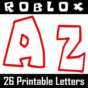 Alfabeto de fuentes de Roblox A-Z / Letras PNG imprimibles / Descarga instantánea