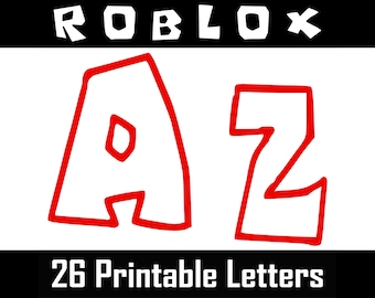 Alfabeto de fuentes de Roblox A-Z / Letras PNG imprimibles / Descarga instantánea