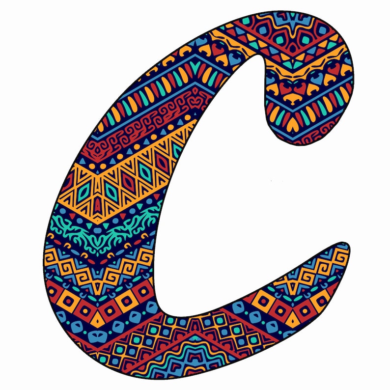 Colorful Ethnic Alphabet Letters | 26 Printable Digital Letters ...