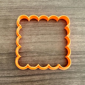 Linzer Square Outline Cookie Cutter | Square Scalloped Shape | Fondant | Clay Mold | Holiday Baking