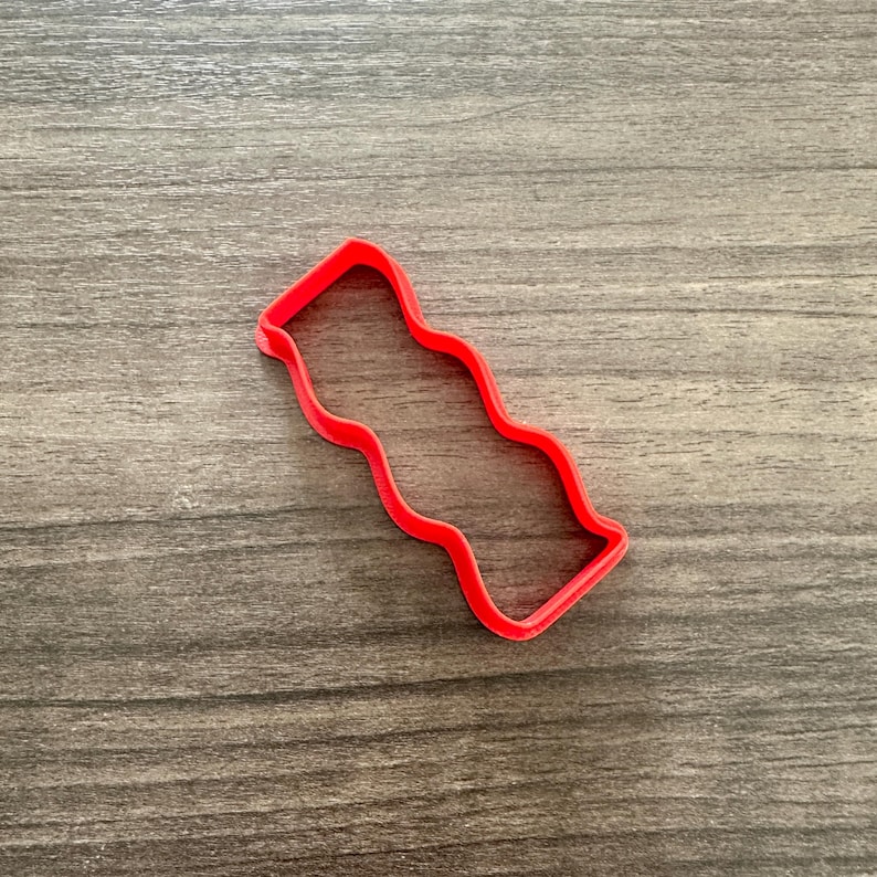 Undulating Cutter Bacon Strip Outline Cookie Cutter | Breakfast Party | Fondant Cutter ...