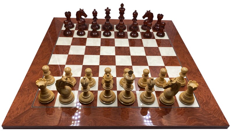 Chess board Ferrer red glossy & Unicorn luxury chess set image 1