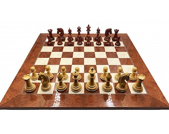 Chess board  Ferrer red glossy & Adventure luxury chess set