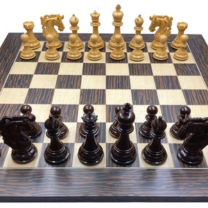 Chess board  Ferrer grey glossy & Elvis luxury chess set