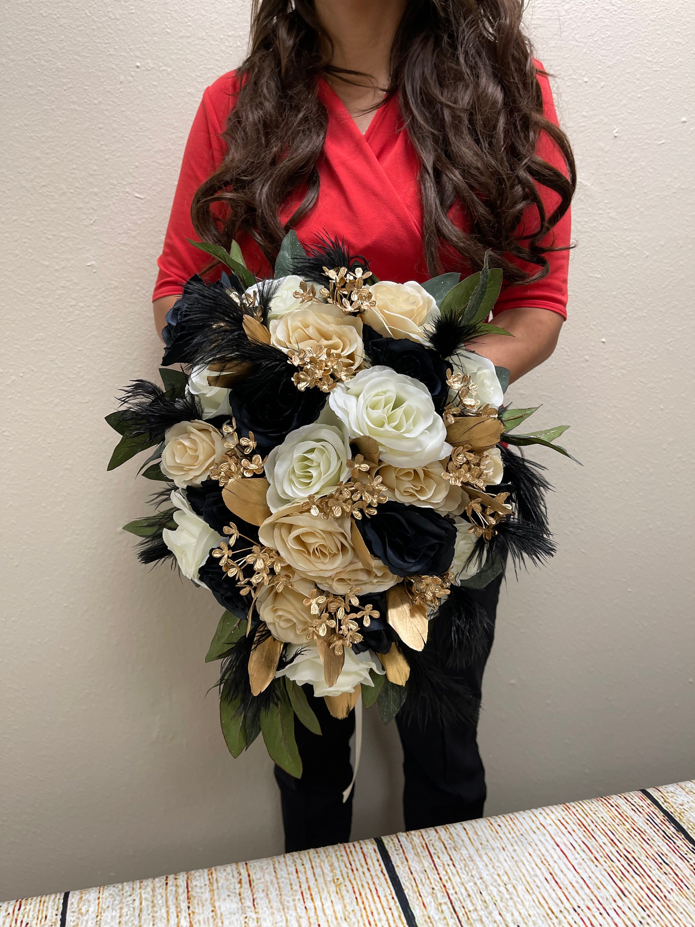white green and gold bouquet