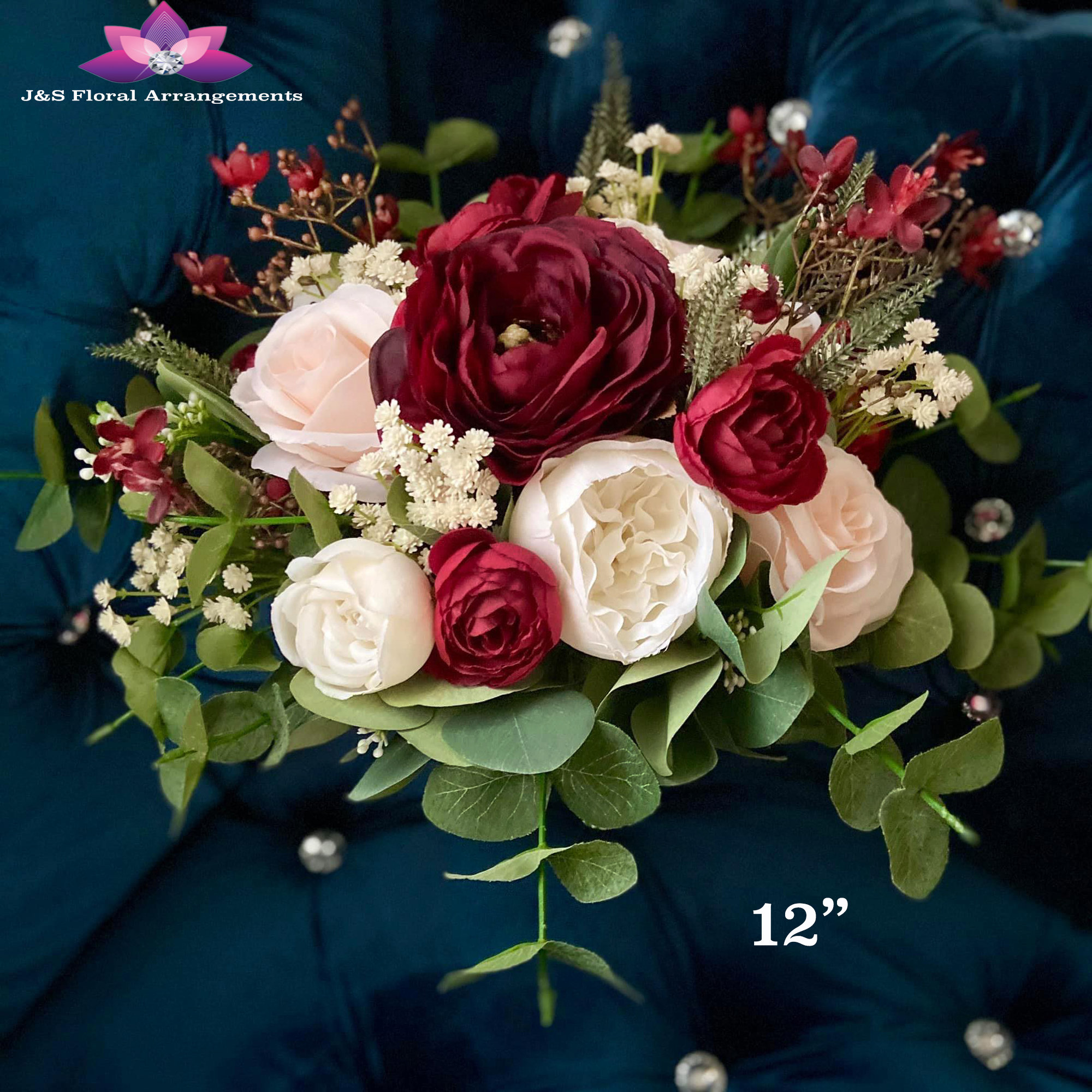 Ramo de novia color burdeos: decoración nupcial con flores de seda - Etsy  México, image size:2000x2000