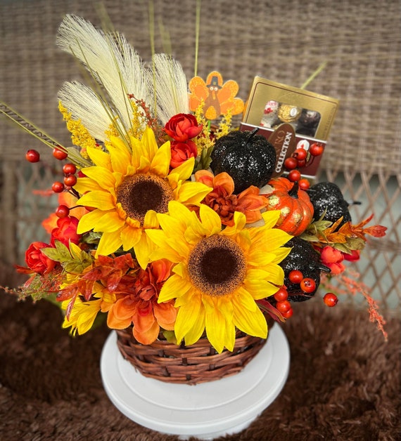 The Ultimate Fall Basket Sunflowers Berries Pumpkins Autumn Etsy