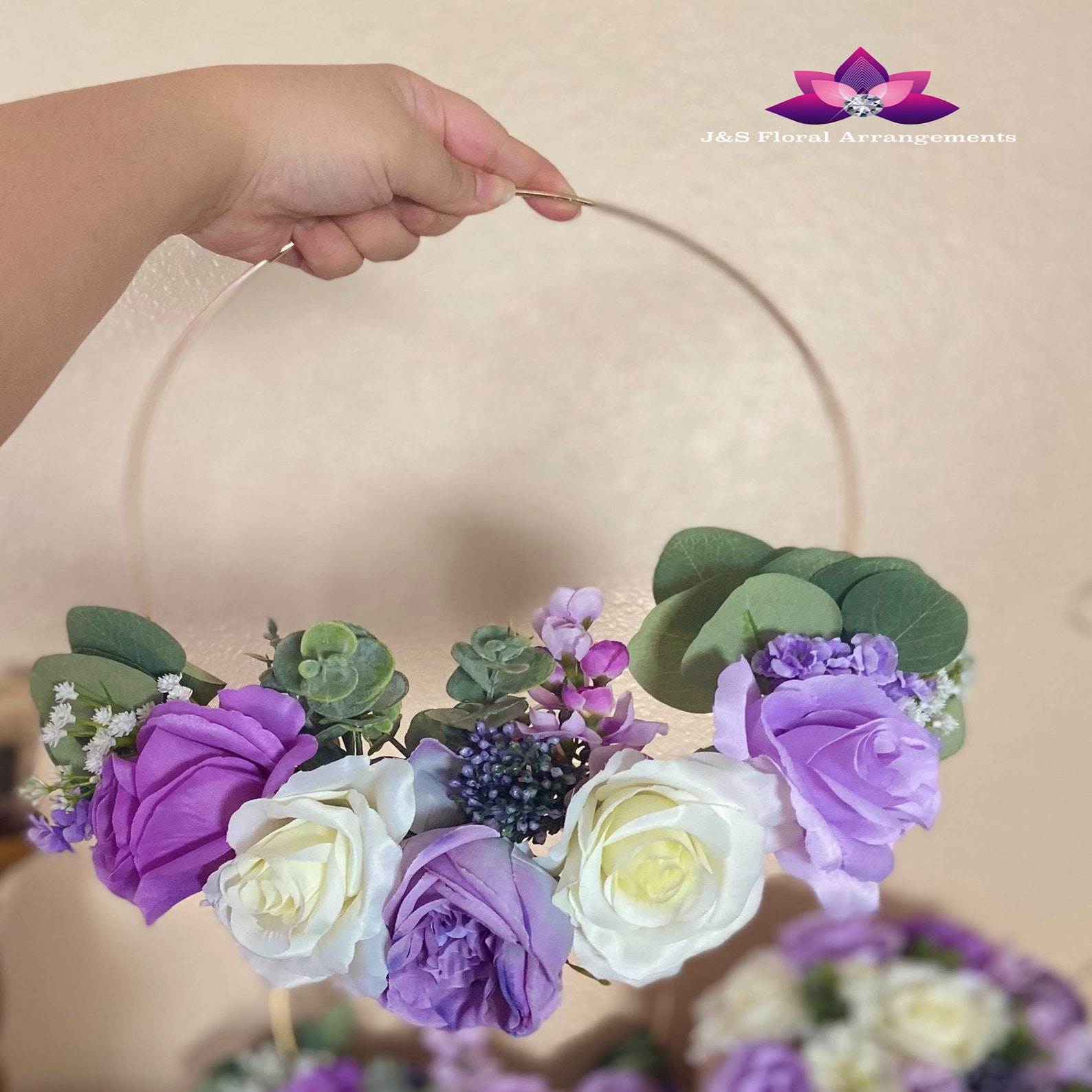 Lavender Wisteria Cascading Bouquet Purple White Teardrop Etsy