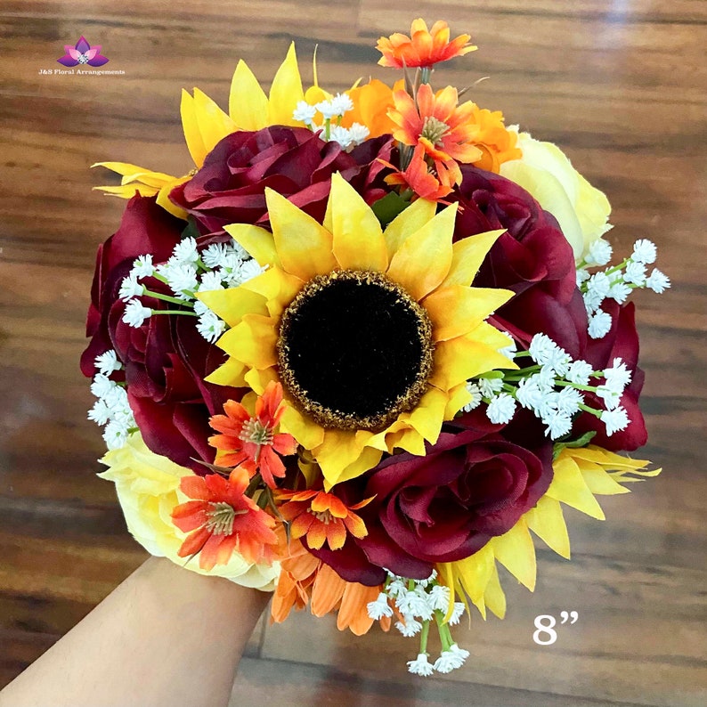 Cascading Sunflower Burnt Orange Bridal Bouquet Sunflower Burgundy Yellow Wedding Bouquet Yellow Wine Orange Fall Bouquet Teardrop Bouquet Accessories Bouquets Corsages Korpuslingerie Com Br