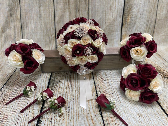 Burgundy bridesmaid sale bouquet