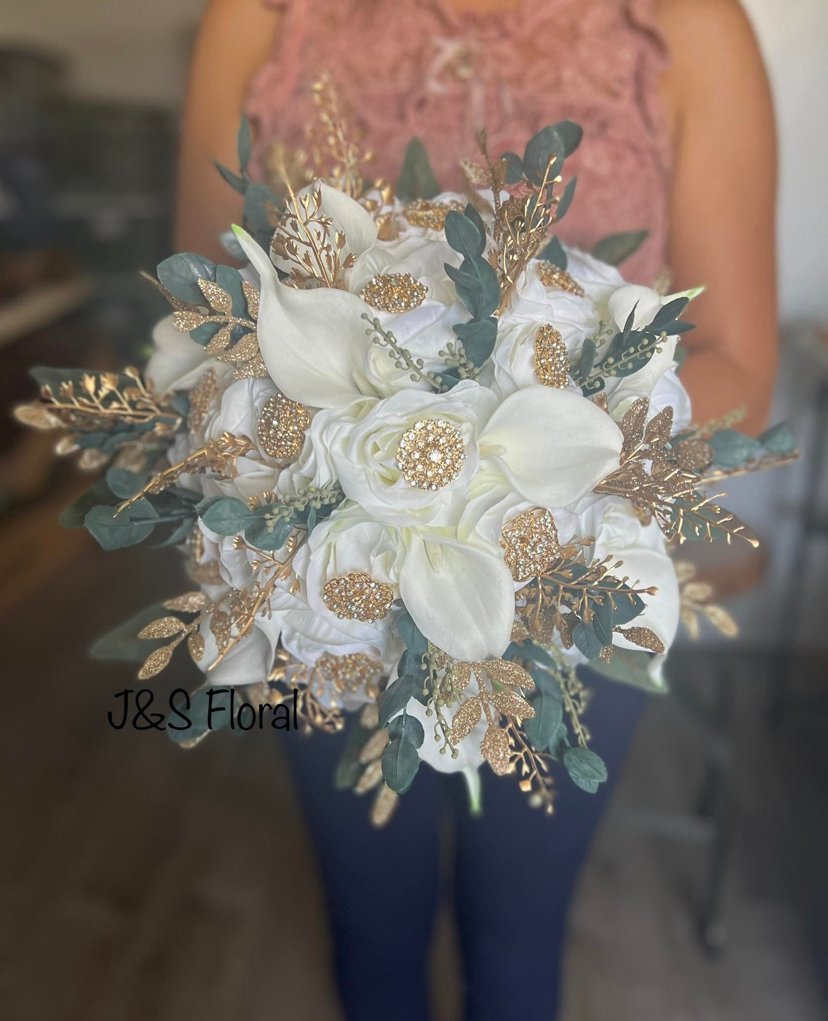 Green Cream Bridal Bouquet