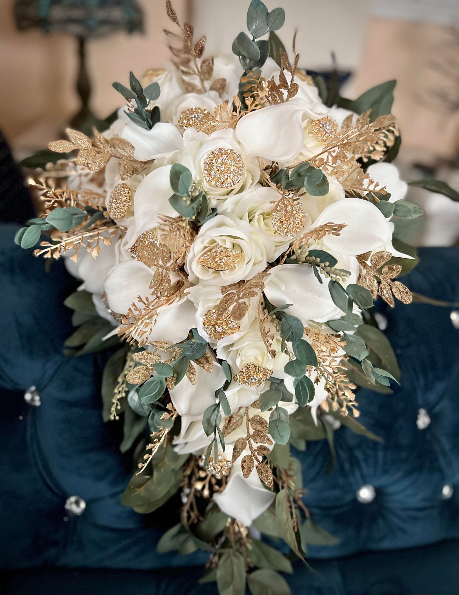 white green and gold wedding