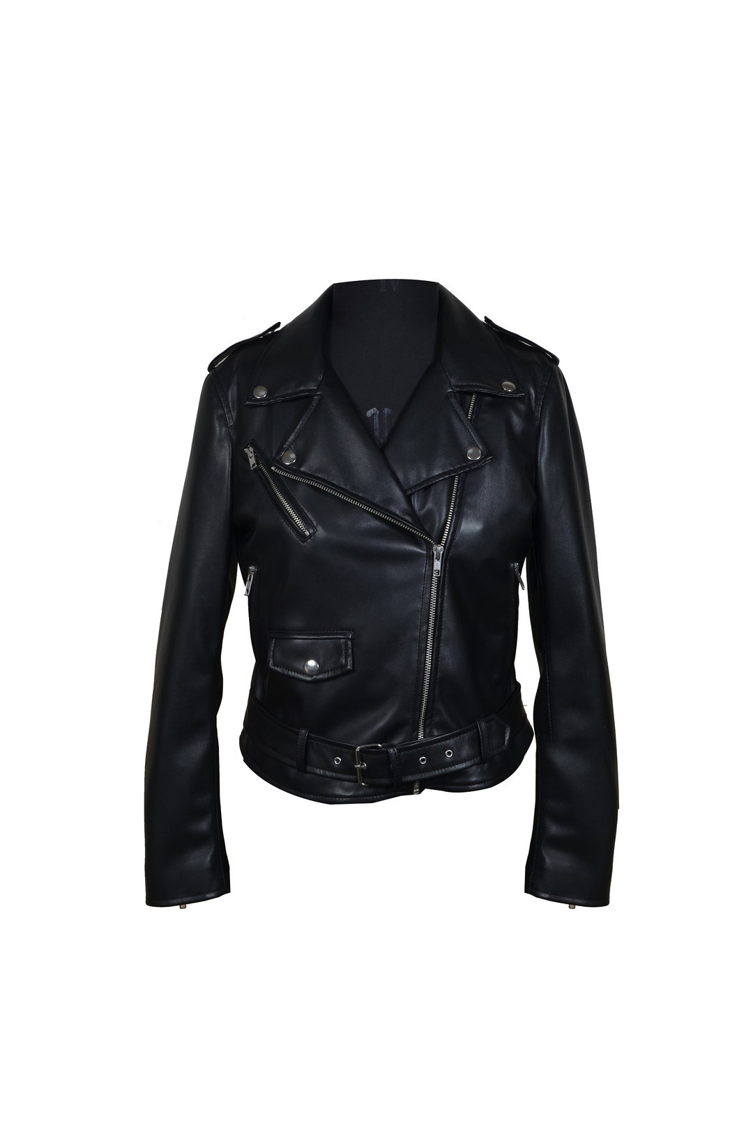 Faux Leather Biker Jacket Women Etsy — free download