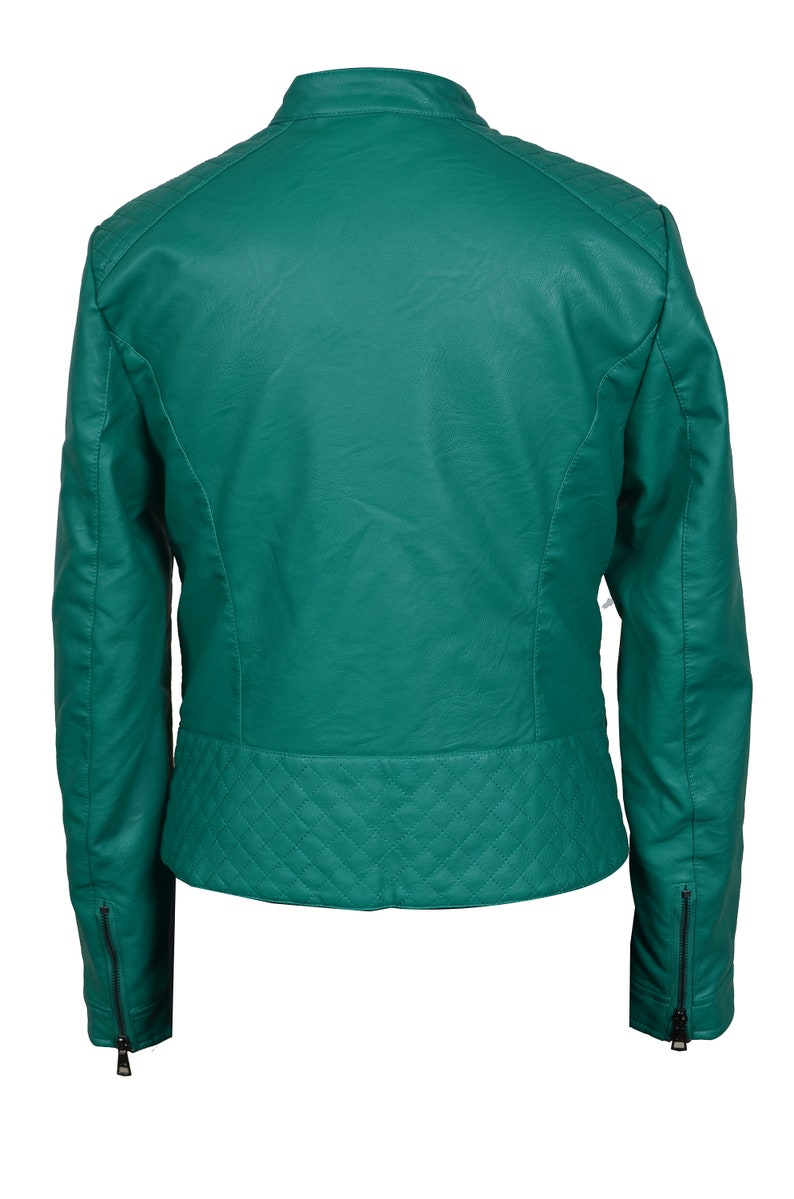 Faux Leather Jacket Womens Etsy