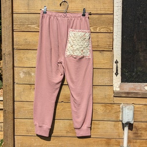Quilt Patch Pocket Pink Sweat Pants